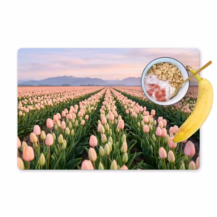 Tovaglietta – 6 pezzi - Tulipani - Paesaggio - Rosa — 1