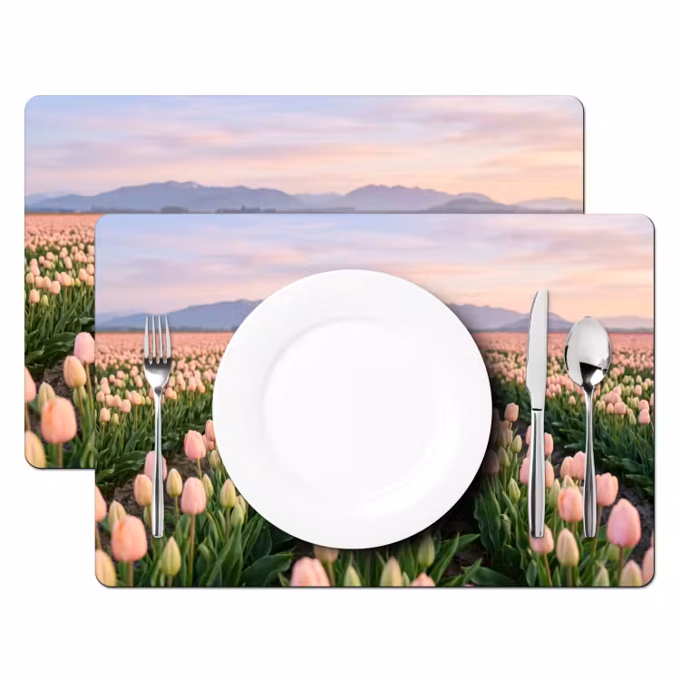 Tovaglietta – 6 pezzi - Tulipani - Paesaggio - Rosa — 2