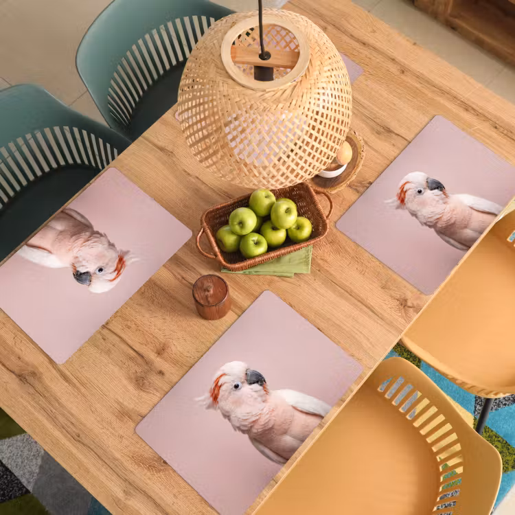 Tovaglietta – 6 pezzi - Cacatua - Ritratto - Rosa — 3
