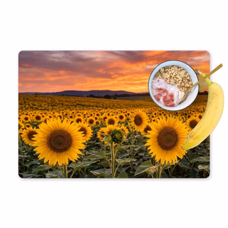 Tovaglietta – 6 pezzi - Girasoli - Paesaggio collinare - Giallo — 1