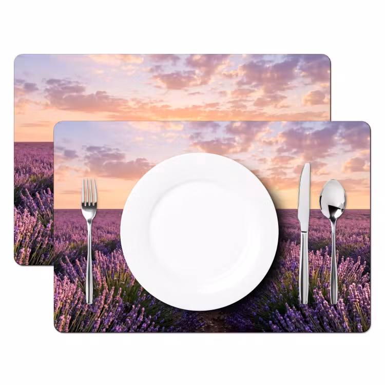 Tovaglietta – 6 pezzi - Paesaggio - Campo di lavanda - Viola — 2