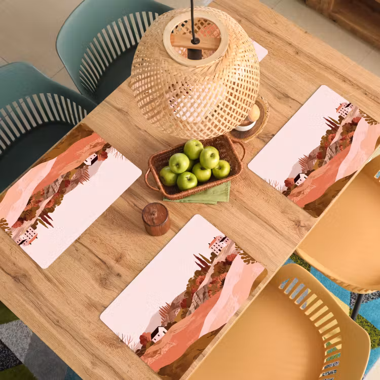 Tovaglietta – 6 pezzi - Paesaggio collinare - Grafica - Terracotta — 3