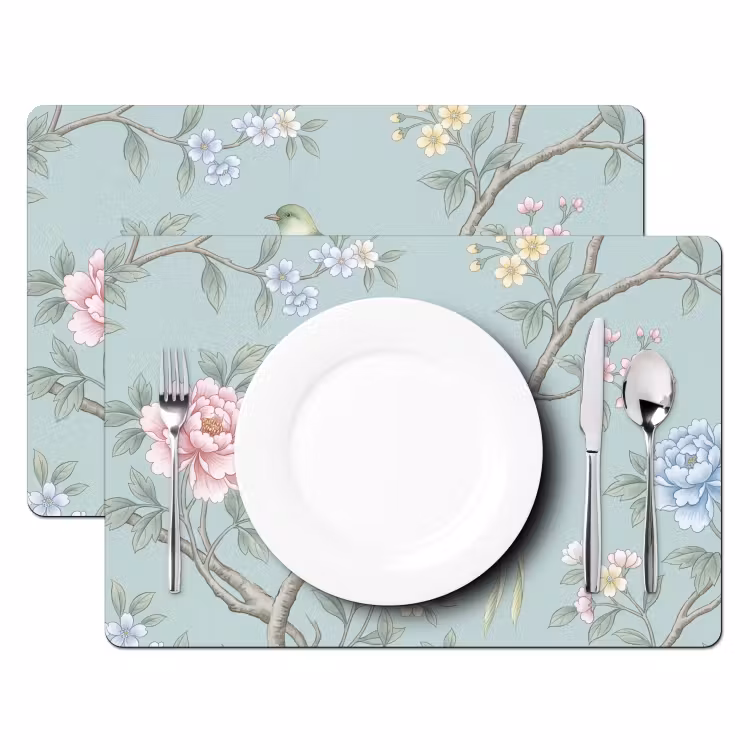 Tovaglietta – 6 pezzi - Uccello - Fiori - Colorato — 2