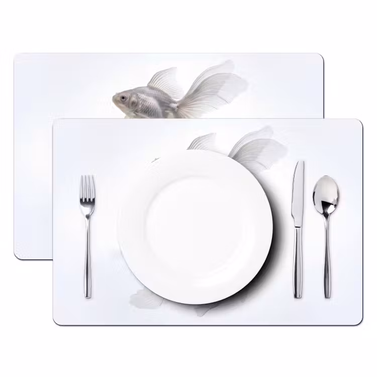 Tovaglietta – 6 pezzi - Pesce rosso - Moderno - Bianco — 2