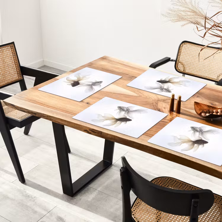 Tovaglietta – 6 pezzi - Pesce rosso - Moderno - Bianco — 4