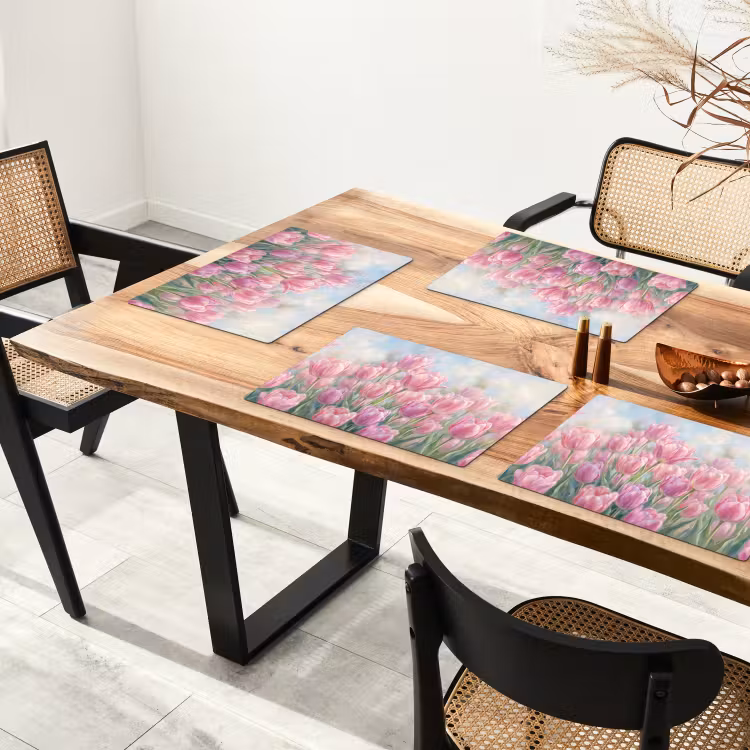 Tovaglietta – 6 pezzi - Tulipani - Campo - Primavera - Rosa — 4