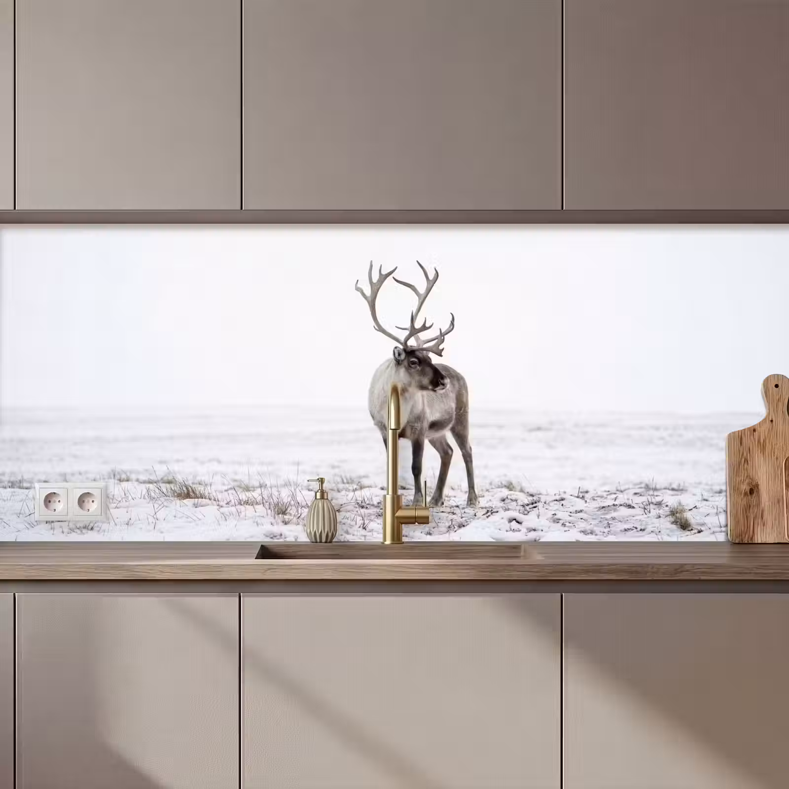 Schienale cucina - Renna - Corna - Neve - Inverno — 1