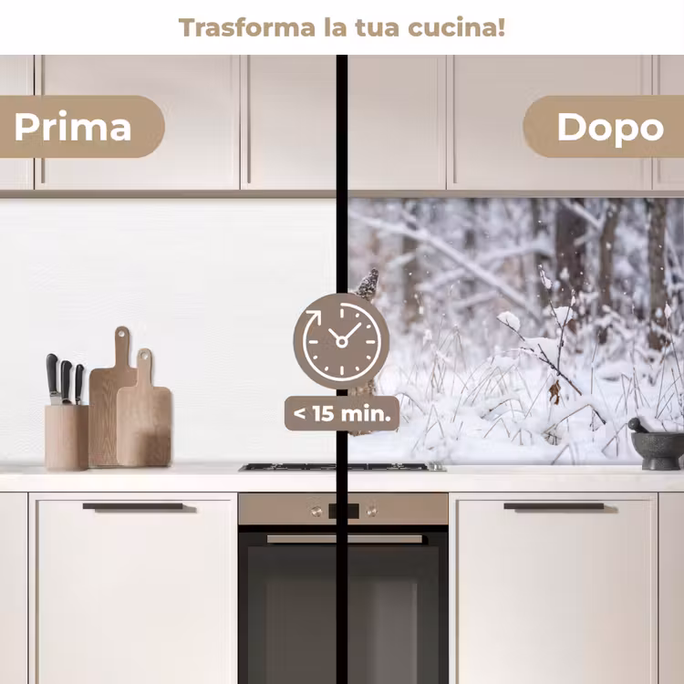 Schienale cucina - Cervo - Neve - Foresta - Animali - Adorabile — 3