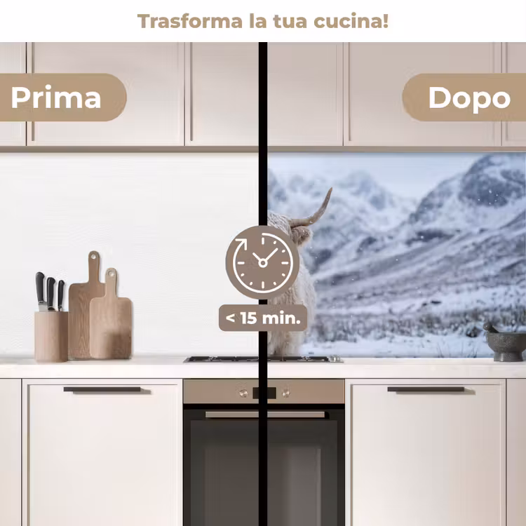 Schienale cucina - Highlander scozzese - Neve - Montagne - Inverno — 3