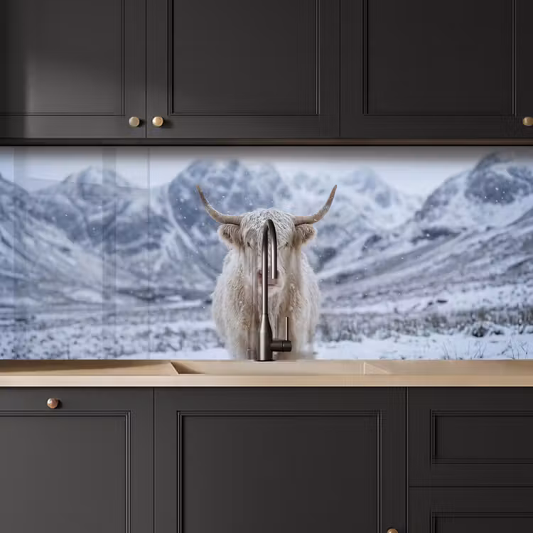 Schienale cucina - Highlander scozzese - Neve - Montagne - Inverno — 6