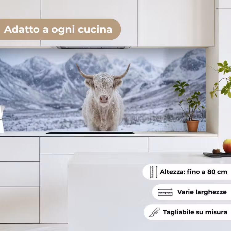 Schienale cucina - Highlander scozzese - Neve - Montagne - Inverno — 7