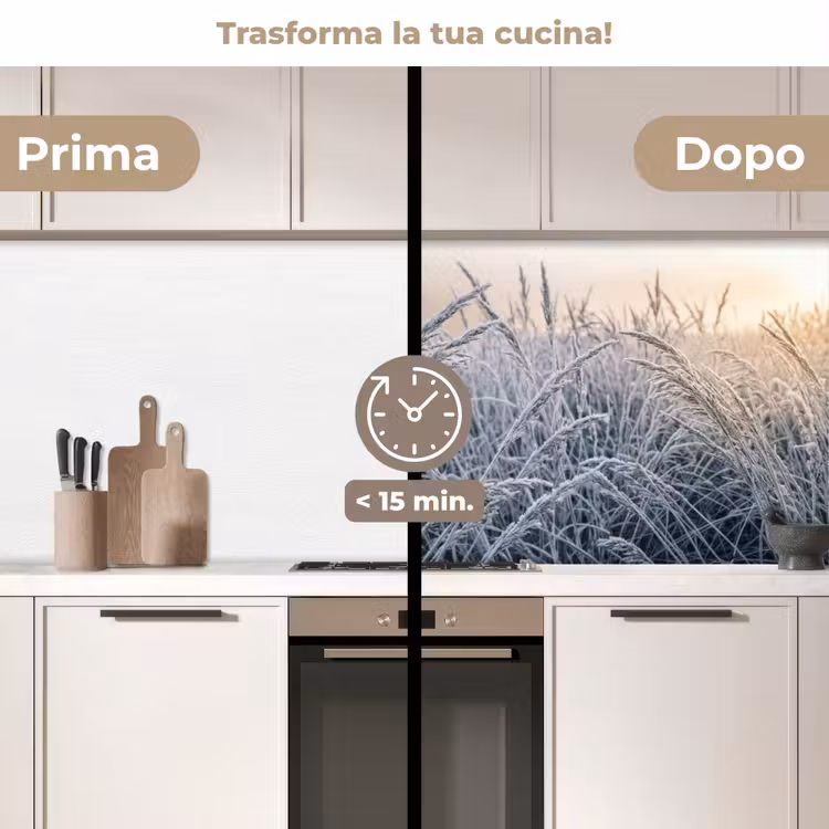 Schienale cucina - Maturo - Erba - Cristalli - Inverno - Minimalista — 3