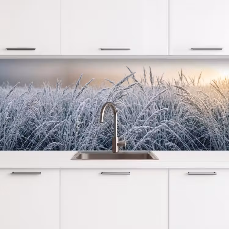 Schienale cucina - Maturo - Erba - Cristalli - Inverno - Minimalista — 4