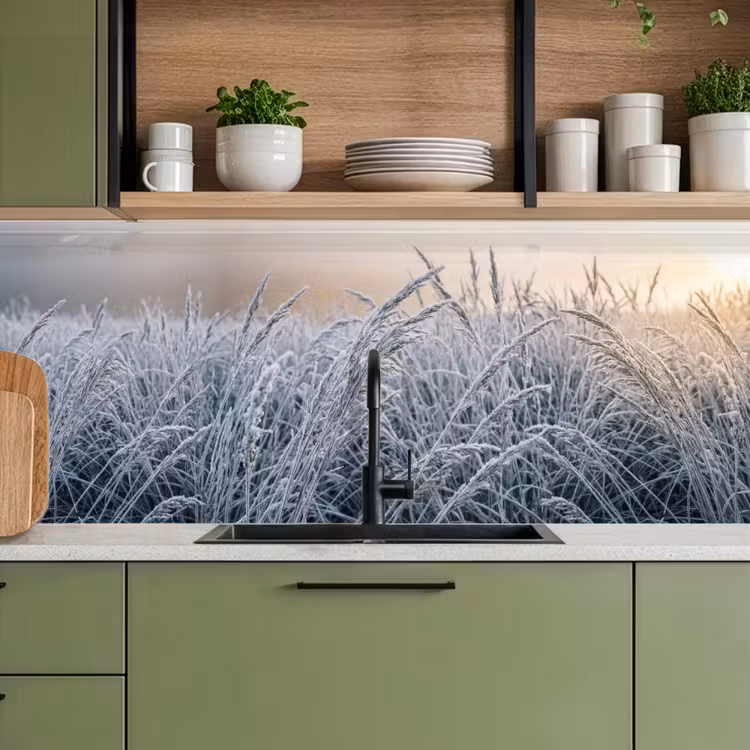 Schienale cucina - Maturo - Erba - Cristalli - Inverno - Minimalista — 8