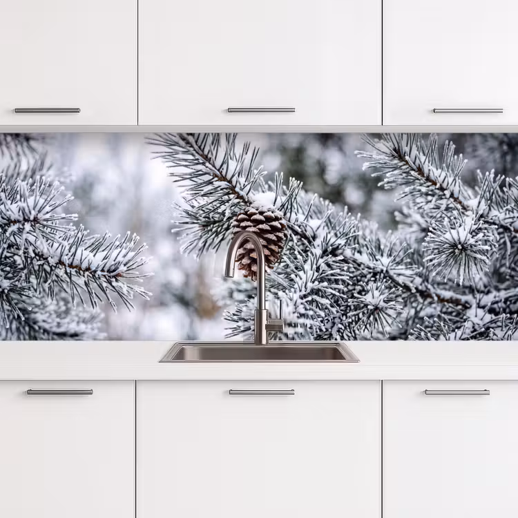 Schienale cucina - Pigna - Ramo - Neve - Inverno - Atmosfera — 4