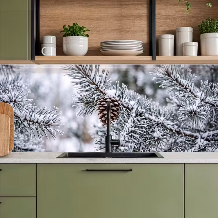 Schienale cucina - Pigna - Ramo - Neve - Inverno - Atmosfera — 8