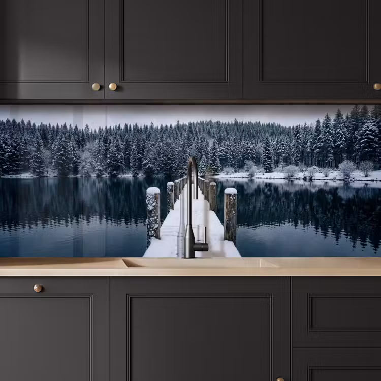 Schienale cucina - Pontile - Lago - Neve - Montagne - Riposo — 6