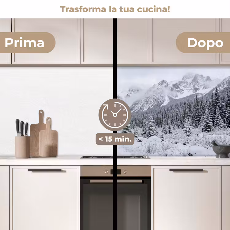 Schienale cucina - Strada - Montagne - Neve - Foresta di conifere - Avventuroso — 3
