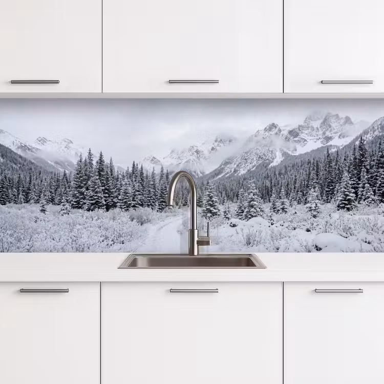 Schienale cucina - Strada - Montagne - Neve - Foresta di conifere - Avventuroso — 4