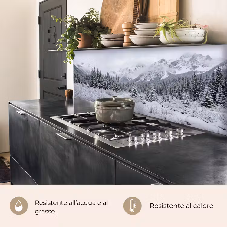 Schienale cucina - Strada - Montagne - Neve - Foresta di conifere - Avventuroso — 5
