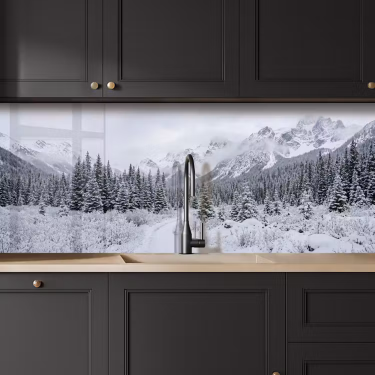 Schienale cucina - Strada - Montagne - Neve - Foresta di conifere - Avventuroso — 6