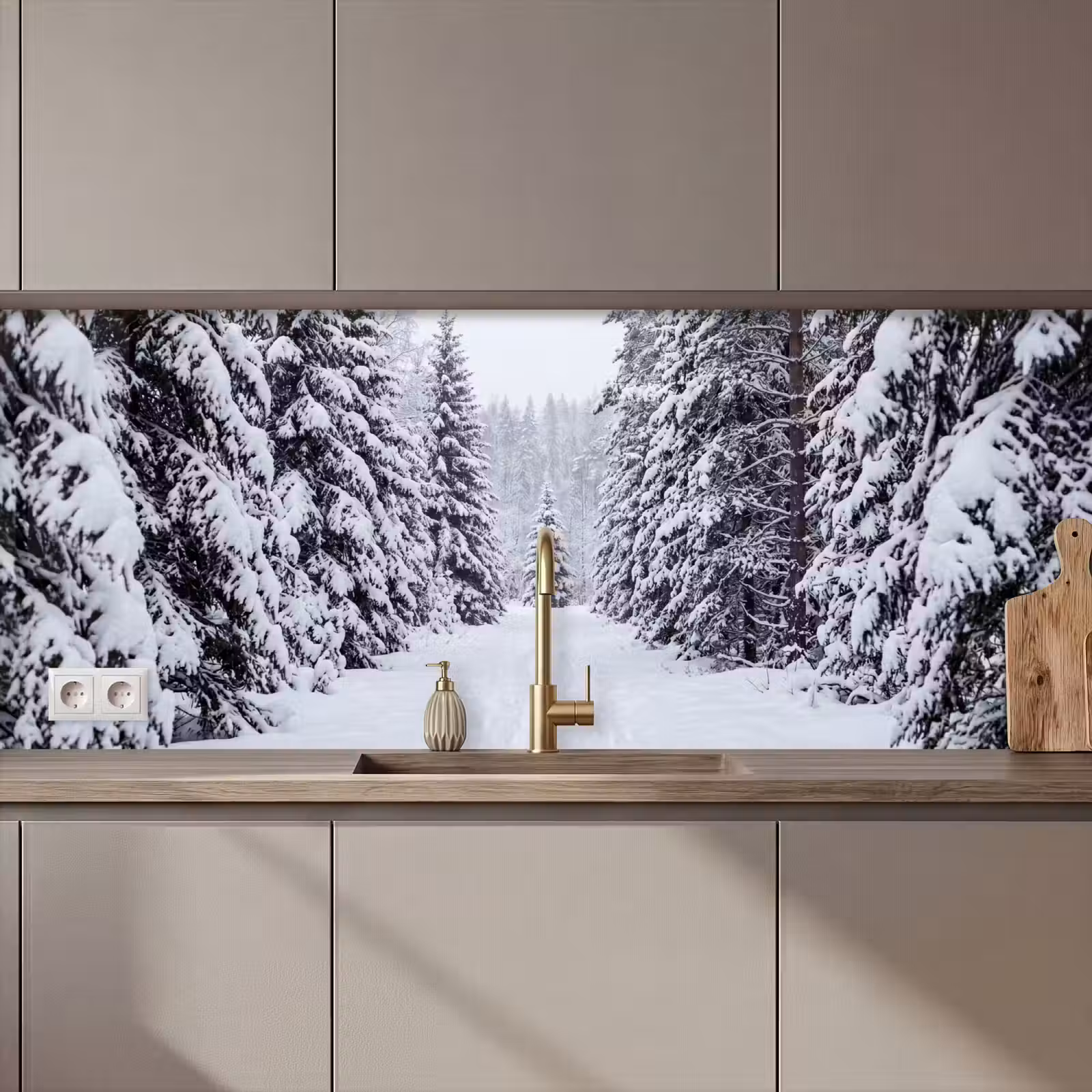 Schienale cucina - Foresta - Inverno - Neve - Sentiero - Natura — 1