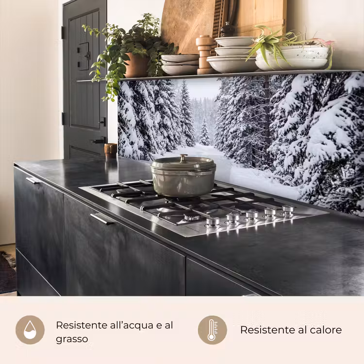 Schienale cucina - Foresta - Inverno - Neve - Sentiero - Natura — 5