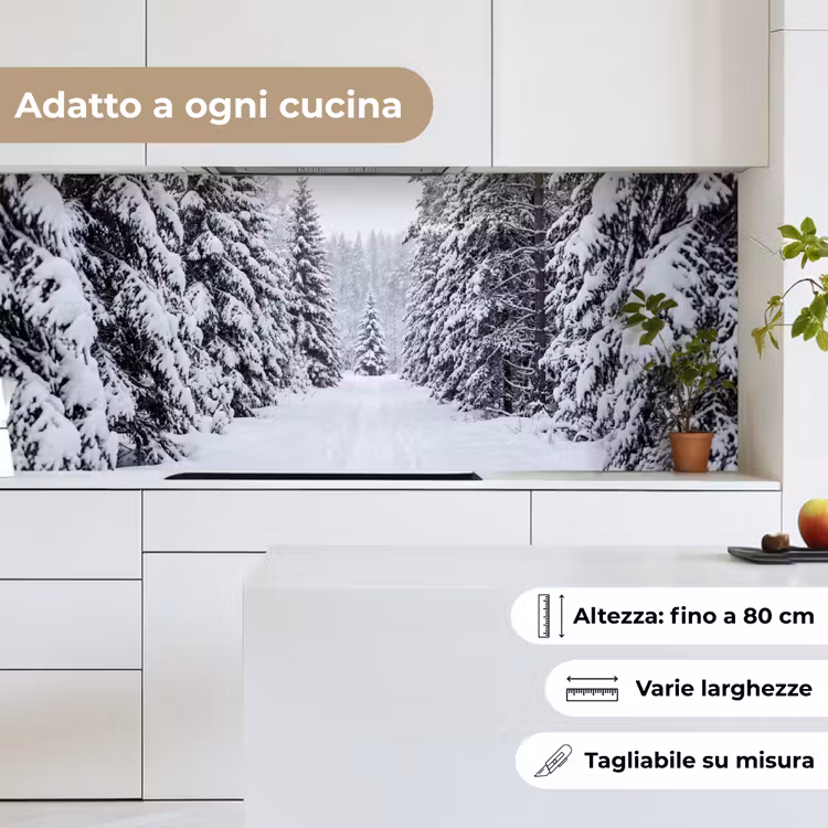 Schienale cucina - Foresta - Inverno - Neve - Sentiero - Natura — 7