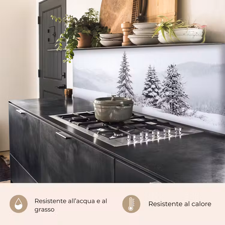 Schienale cucina - Abete rosso - Neve - Inverno - Paesaggio - Silenzio — 5