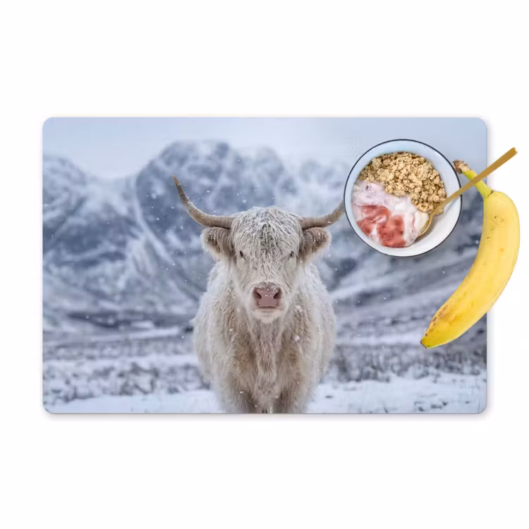 Tovaglietta – 6 pezzi - Highlander scozzese - Neve - Montagne - Inverno — 1