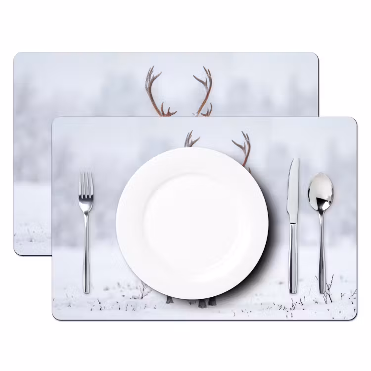 Tovaglietta – 6 pezzi - Renna - Corna - Tundra - Neve - Selvaggio — 2