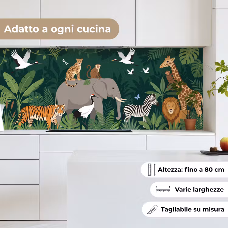 Schienale cucina - Tropicale - Giungla - Verde — 7