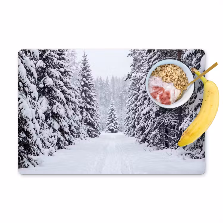 Tovaglietta – 6 pezzi - Foresta - Inverno - Neve - Sentiero - Natura — 1