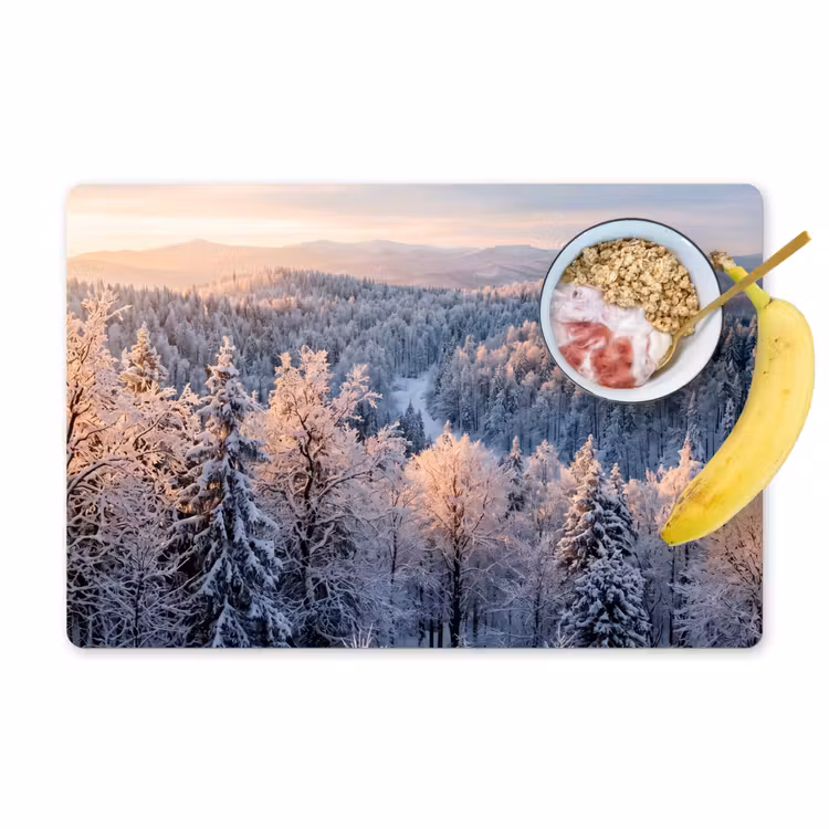 Tovaglietta – 6 pezzi - Foresta - Montagne - Oro - Inverno - Caldo — 1
