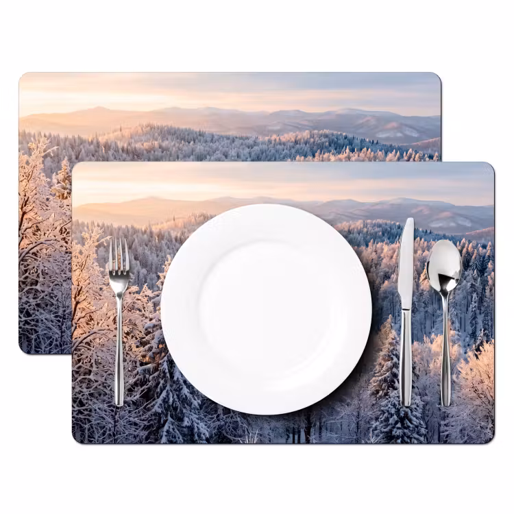 Tovaglietta – 6 pezzi - Foresta - Montagne - Oro - Inverno - Caldo — 2