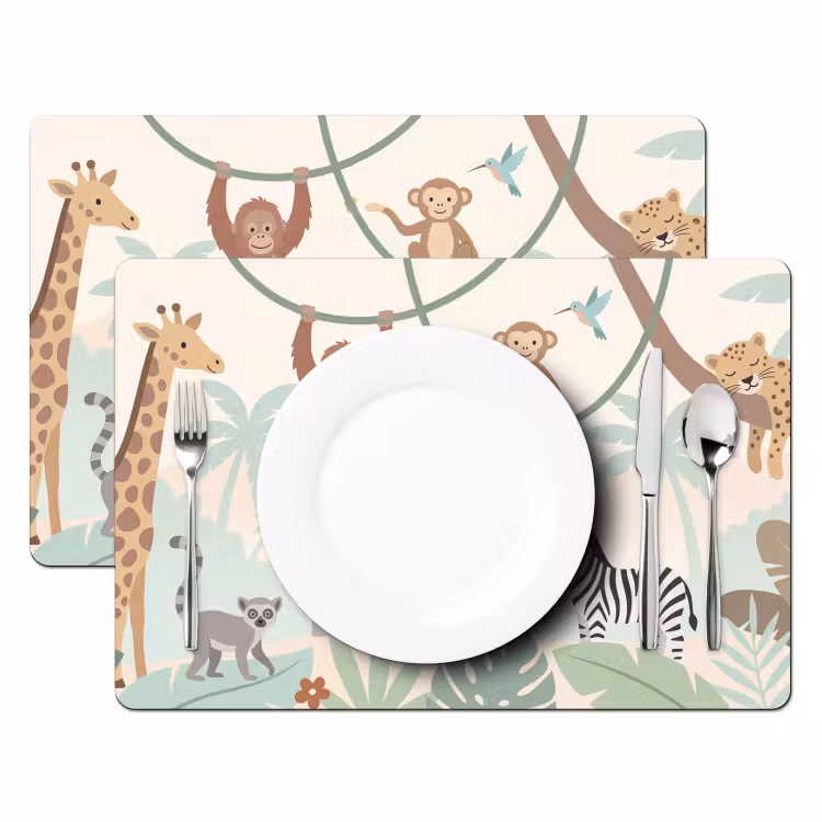 Tovaglietta – 6 pezzi - Giungla - Animali - Verde — 2
