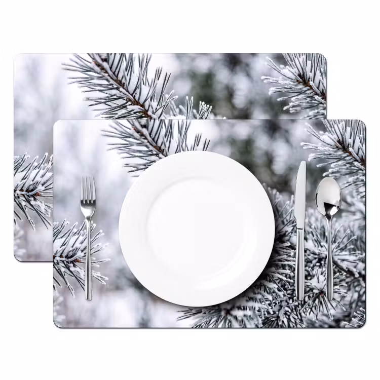 Tovaglietta – 6 pezzi - Pigna - Ramo - Neve - Inverno - Atmosfera — 2