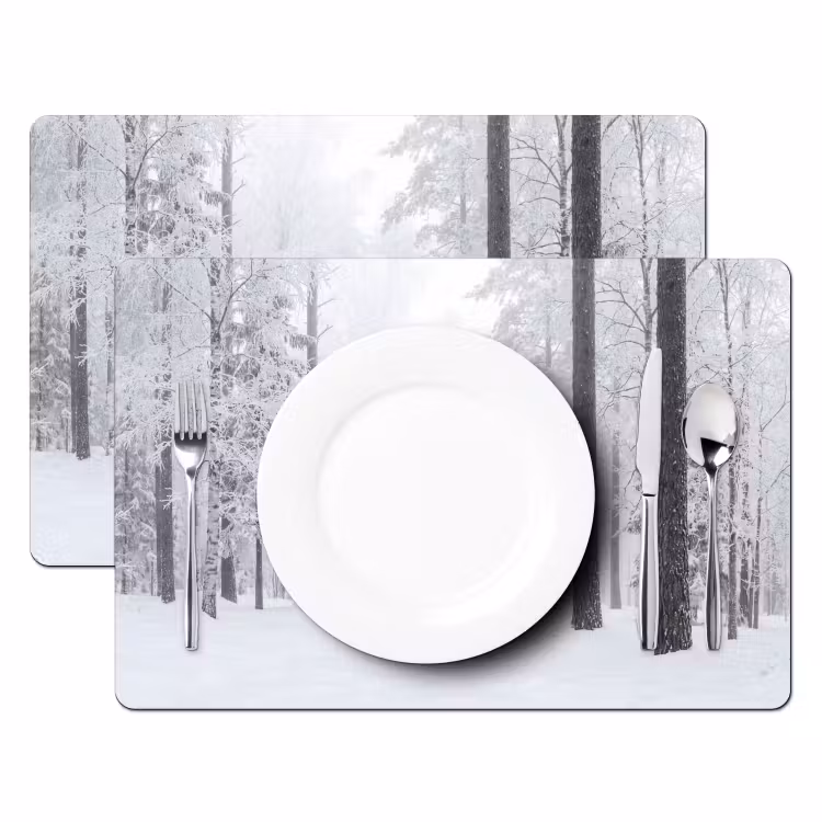 Tovaglietta – 6 pezzi - Foresta - Neve - Sentiero - Inverno - Silenzio — 2