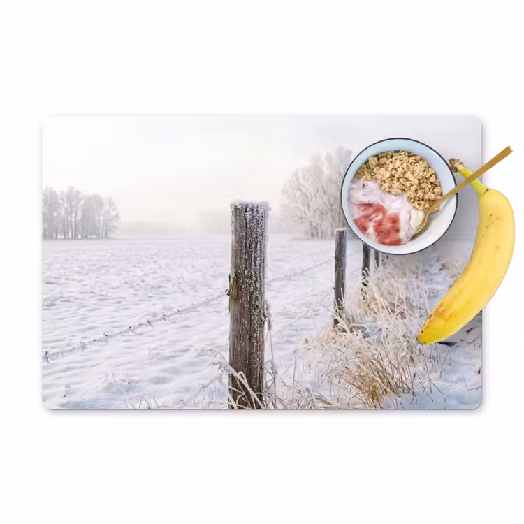 Tovaglietta – 6 pezzi - Recinto - Neve - Nebbia - Campagna - Nostalgico — 1