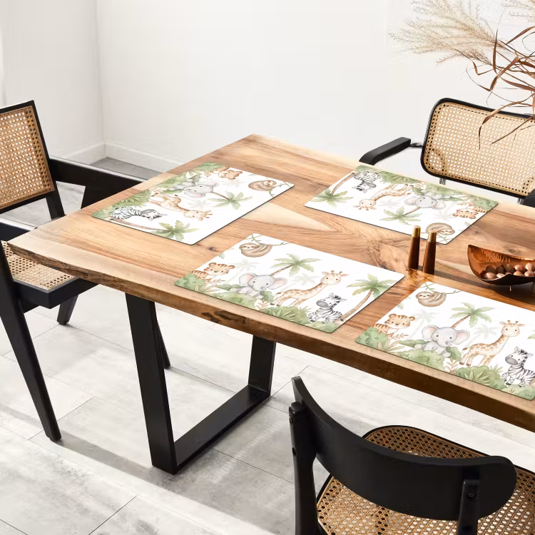 Tovaglietta – 6 pezzi - Animali - Giungla - Pastello — 4