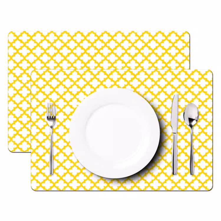 Tovaglietta – 6 pezzi - Motivo - Geometrico - Classico - Giallo — 2