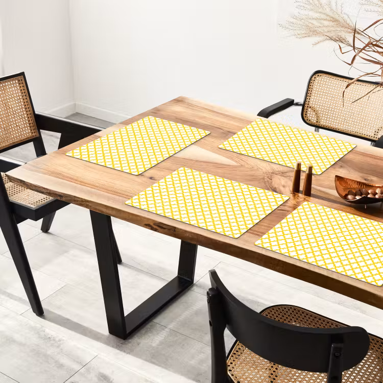 Tovaglietta – 6 pezzi - Motivo - Geometrico - Classico - Giallo — 4
