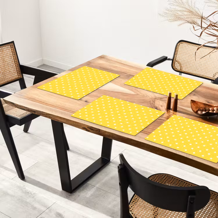 Tovaglietta – 6 pezzi - Stelle - Motivo - Minimalista - Giallo — 4