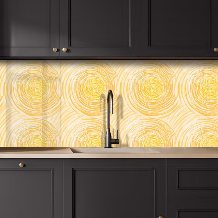 Schienale cucina - Cerchi - Astratto - Artistico - Giallo — 6