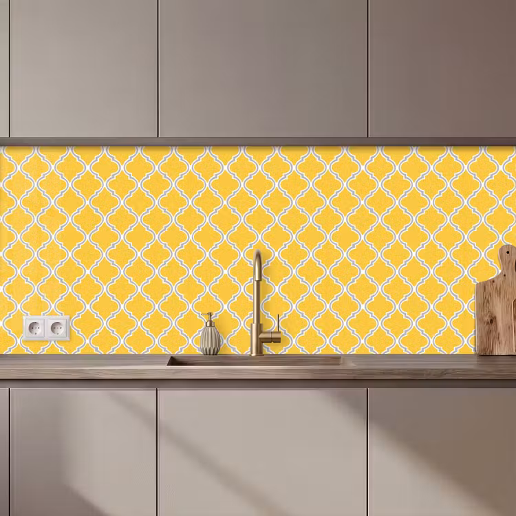 Schienale cucina - Lanterna - Arabesco - Elegante - Giallo — 1