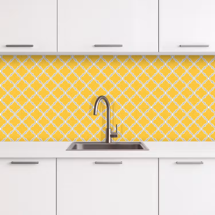 Schienale cucina - Lanterna - Arabesco - Elegante - Giallo — 4
