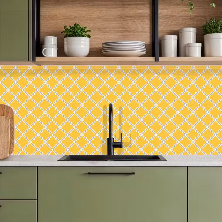 Schienale cucina - Lanterna - Arabesco - Elegante - Giallo — 8