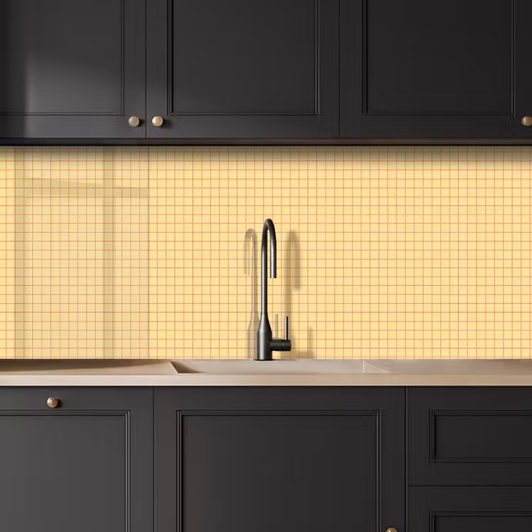 Schienale cucina - Riquadri - Griglia - Minimalista - Giallo - Rosa — 6