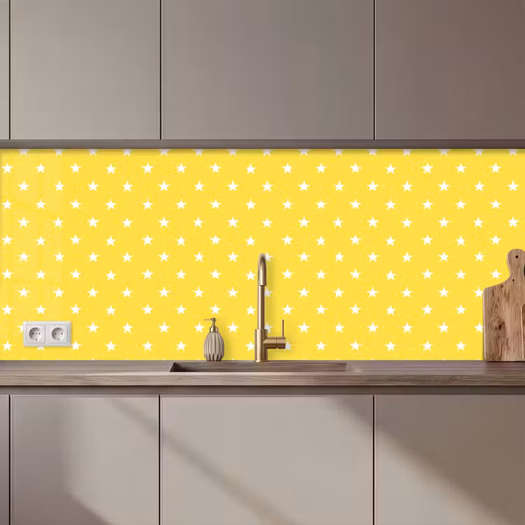 Schienale cucina - Stelle - Motivo - Minimalista - Giallo — 1