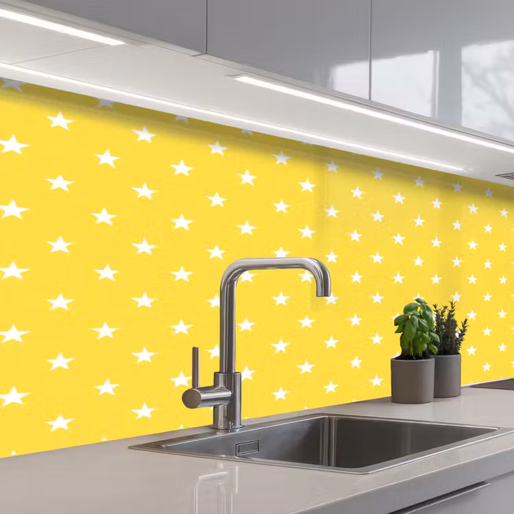 Schienale cucina - Stelle - Motivo - Minimalista - Giallo — 2